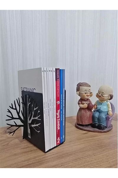 Mu Art Ahşap Decorative Tree of Life Metal Book Holder 2 Pack