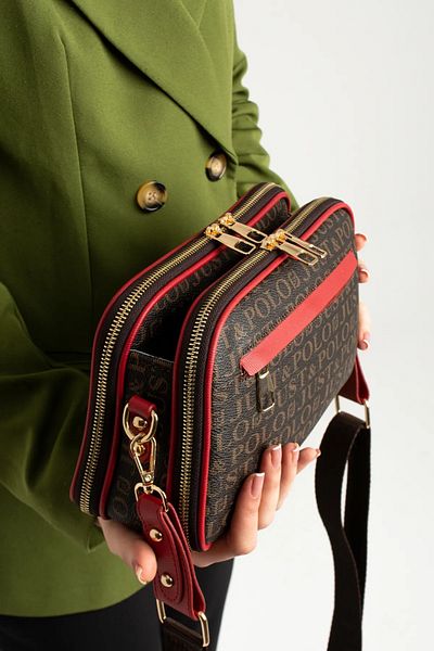 Just Polo Women's Coffee Red Medium Size Shoulder Bag That Combines Elegance and Comfort Shoulder Bag 342053Mh