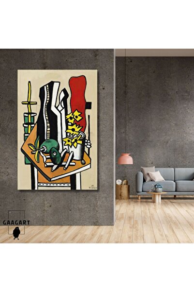 GAAGART Tekli Dikey Kanvas Tablo Ünlü Eserler Fernand Leger Fruits Fleurs Jaunes