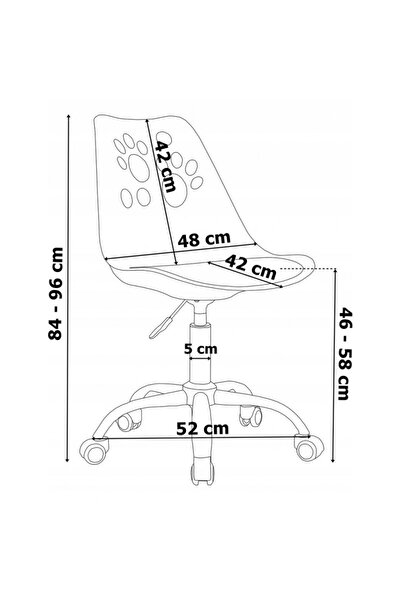 JollyMag White children's office chair, swivel and rotating, 5 wheels, eco-leather cushion, JollyMag, KO16BSZ
