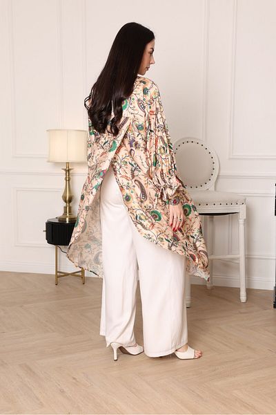 MEEMSEEN INDEPENDENT Blush Beige Paisley Luxe Long Tunic
