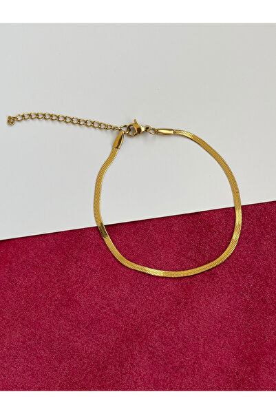 Rupen Kraft 316 L Surgical Steel Stylish Wide Oblate Snake Bracelet Steel Snake Chain Bracelet Italian Z-Chain