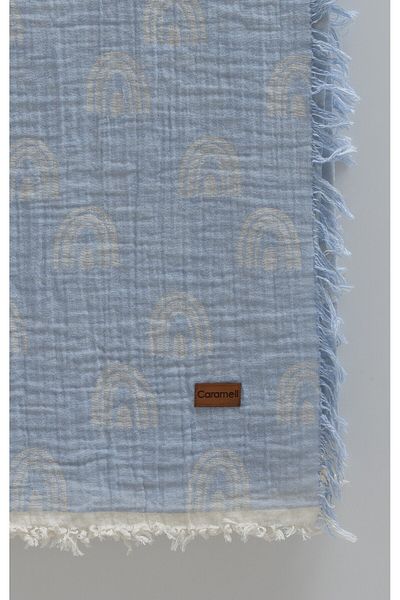 Caramell Double Layer Jacquard Muslin Blanket 100% Cotton, Breathable Baby Blanket (100X120 cm)