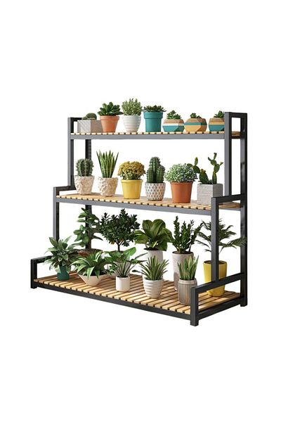 JollyMag Flower pot and plant stand, modern shelf, brown, JollyMag, SZ47CZ, 120x40x95 cm