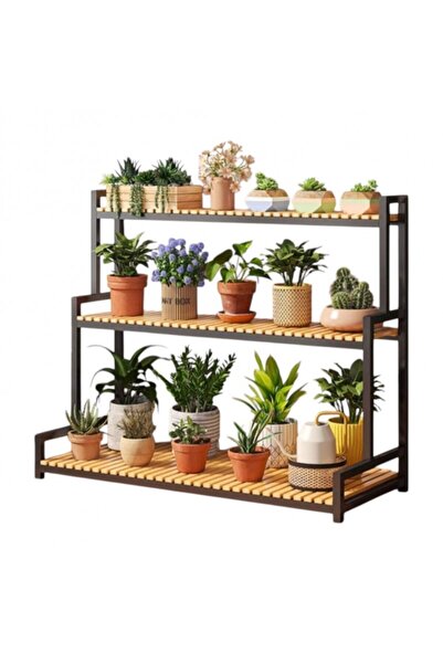 JollyMag Flower pot and plant stand, modern shelf, brown, JollyMag, SZ47CZ, 120x40x95 cm