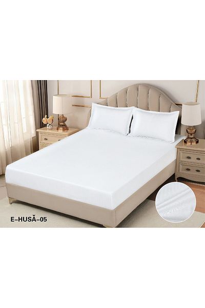 FIONNA.RO Satin Damask Duvet Cover 180x200cm - White