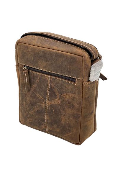 Micutz Genuine Leather Shoulder Bag for Men, 18x22x7cm, Cognac Brown, Adjustable Strap