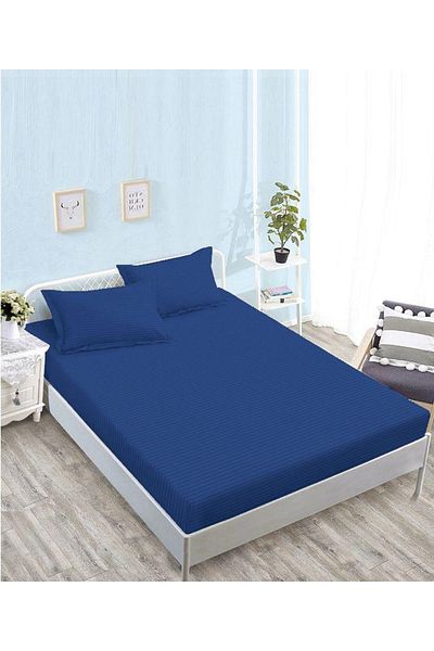 FIONNA.RO Satin Damask Duvet Cover 180x200cm - Blue