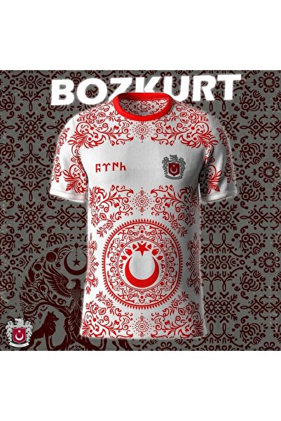 BYSPORTAKUS Türkiye Özel Tasarımlı Konsept Beyaz Bozkurt Forması