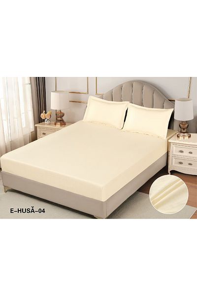 FIONNA.RO Satin Damask Duvet Cover 180x200cm - Cream