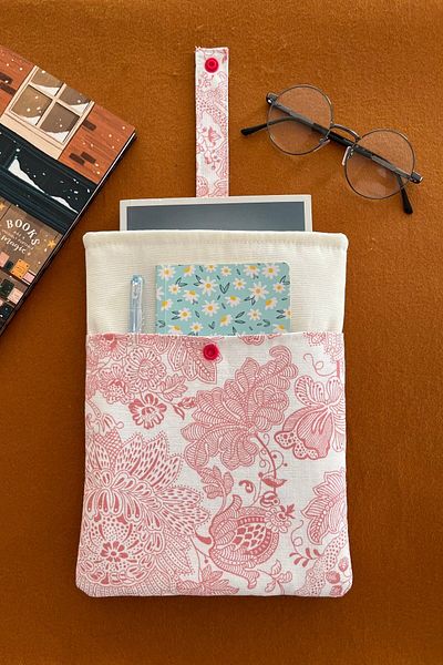 Outlet Çarşım Λινό Κάλυμμα Βιβλίου Δύο Διαμερισμάτων Floral