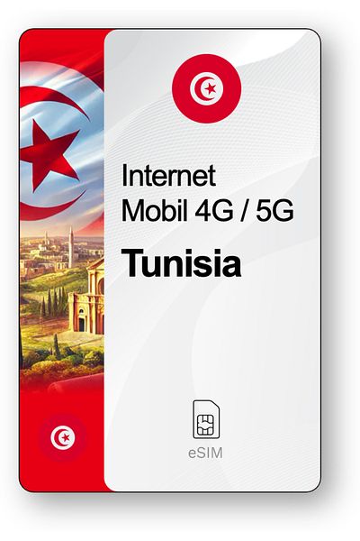 netSIM eSIM Internet Tunisia, valid for 30 days, 20 GB traffic