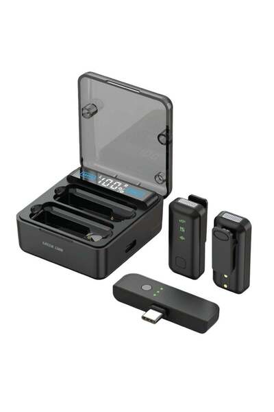 Green Lion ميكروفون 2 في 1 بشاشة رقمية، تقليل الضوضاء النشطة، زمن انتقال منخف...