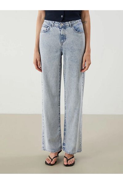 LC Waikiki Lcw Jeans Indigo Wideleg Women's Jean Trousers