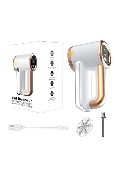 Lucmark Electric lint remover, Lucmark, Rechargeable, 2000 mAh battery, White-Rose Gold