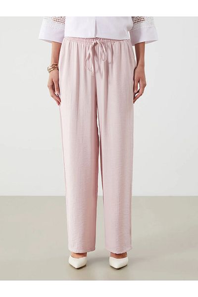 LC Waikiki Lcwaikiki Classic Lilac Women's Textured Pants with Elastic Waist