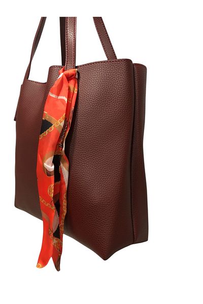 Eylül Burgundy Large Size Makeup Bag Women's Handbag and Shoulder Bag