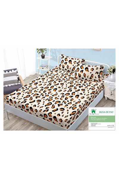 FIONNA.RO Duvet Cover with Elastic and Pillowcases 140x200cm - Animal Print