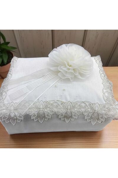 Dantelux Textile Dowery Bobbock with Lace Linen Special Series Zippered Bobbock Bobbock Rose Gift