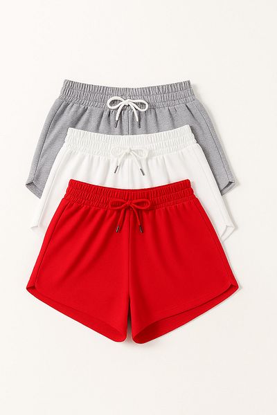 Duples Women's 2 Thread Combed Cotton 3-Piece Shorts