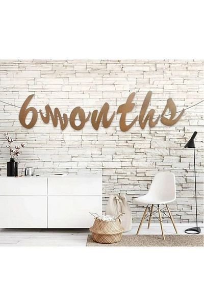 DÜVENCİ TİCARET Half Yas Ay Dogum Gunu Kraft Banner Yazi Calligraphy