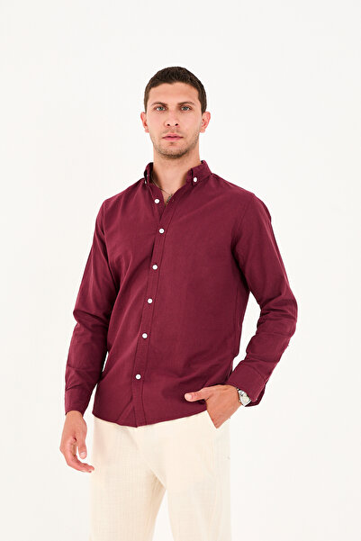 No Way قميص يورك بأكمام طويلة بدون جيوب للرجال مصنوع من القطن بنسبة 100%