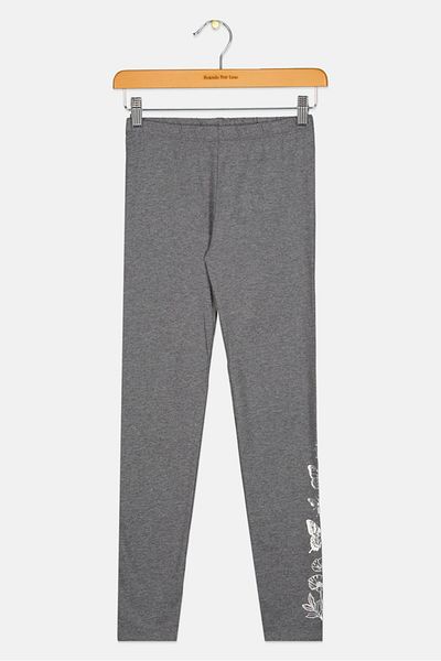 GAP Kids Girl Graphic Print Pull On Leggings, Grey
