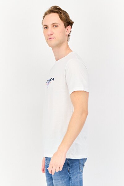 Nautica Men Crew Neck Short Sleeve Brand T-Shirt, White