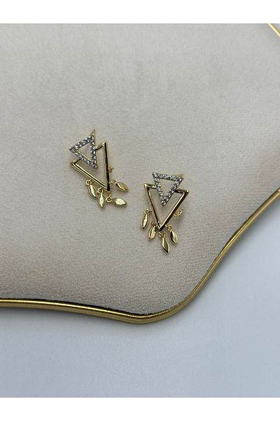 MyladyAccessoriess Inner Triangle Detail Steel Earrings