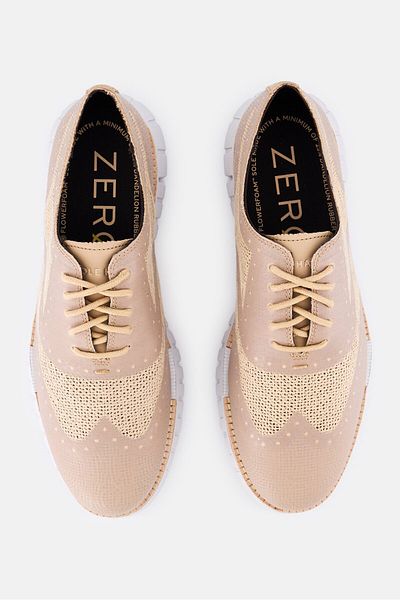 Cole Haan Men Wide ZG Rmstd Embro Lace Up Casual Shoes, Tan