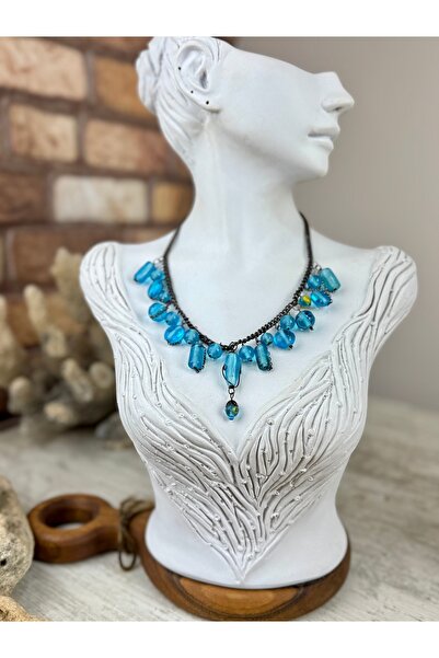 SEDEF TAKI Taşlı Vintage v kolye