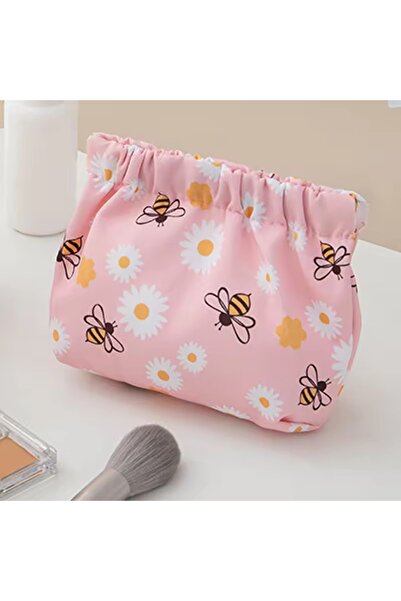 synshop Органайзер за козметична чанта с магнитно закопчаване, бяла маргаритка и жълто цвете
