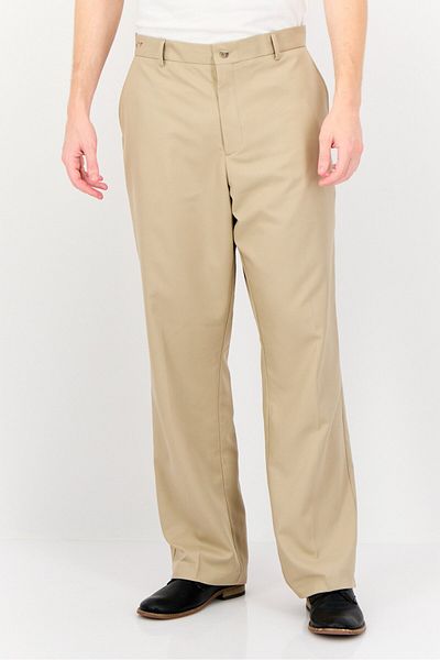 Greg Norman Men Regular Fit Plain Chino Pants, Beige