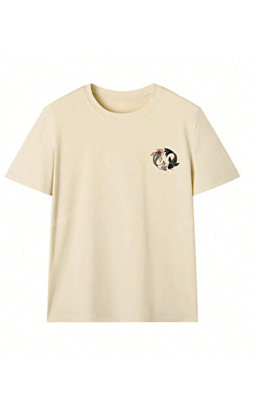 LAYORA Women's Oversize T-Shirt - Goldfish and Minimal Text Printed |   Comfortable and Modern Style