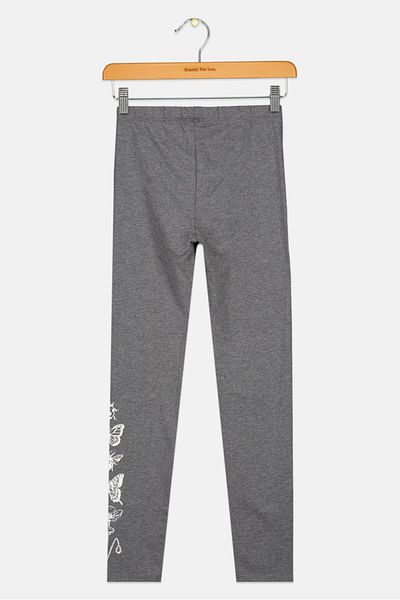 GAP Kids Girl Graphic Print Pull On Leggings, Grey