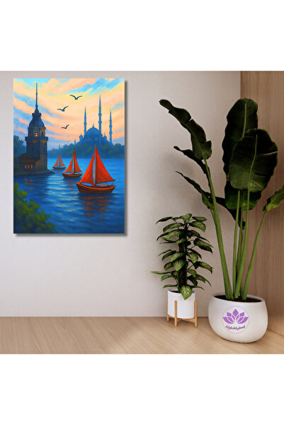 LİLYHOBBYLAND Sayılarla Boyama Hobi Seti Renkli Baskılı Kasnağa Gerili 35x50 ...