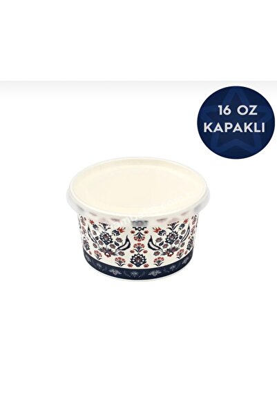 tekim temizlik ve ambalaj 16 oz motifli Aşure Çorba Tatlı Yemek Karton Kase S...