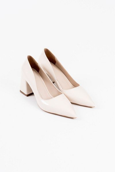 ripuvainen Eloura Women's Patent Leather Classic Thick Heeled Shoes - Beige