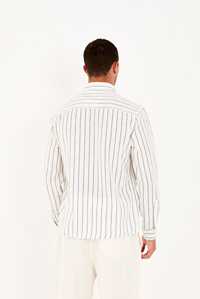 No Way Ανδρικό πουκάμισο με μακρυμάνικο ριγέ πουκάμισο κανονικής εφαρμογής