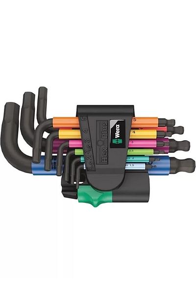 wera 05133164001 950/9 Hex-Plus Multicolour 2 L Key Set, Metric, Blacklaser, 9 Pieces