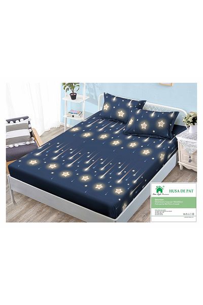 FIONNA.RO Duvet Cover With Elastic And Pillowcases 160x200cm - Shooting Stars