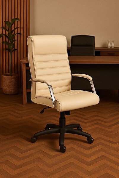 sadık ofis Staryo Beyaz Yönetici Koltuğu – Ergonomik Bel Destekli, Ayarlanabi...