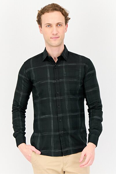 Kenneth Cole Men Slim Fit Long Sleeve Checkered Casual Shirt, Multicolor