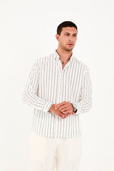 No Way Ανδρικό πουκάμισο με μακρυμάνικο ριγέ πουκάμισο κανονικής εφαρμογής