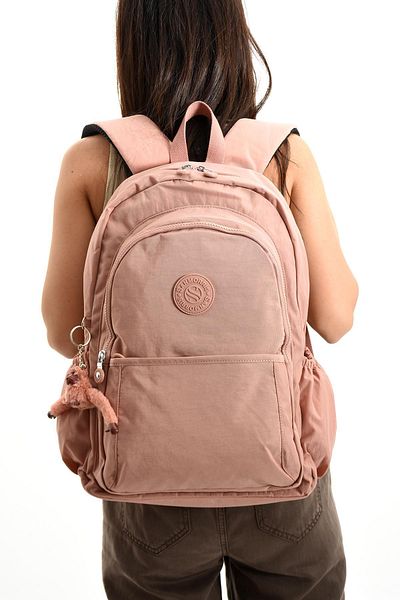 H&D COLLECTİON Unisex Water Resistant Crinkle Fabric Multi-Eye Large Size Navy Blue Color School and Backpack 3015