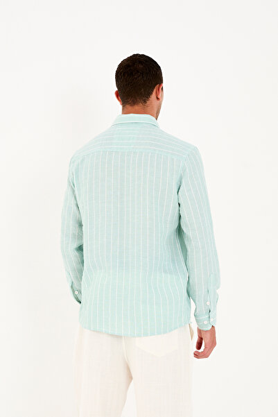 No Way Ανδρικό πουκάμισο με μακρυμάνικο ριγέ πουκάμισο κανονικής εφαρμογής