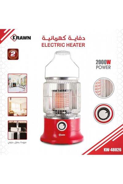 KRAWN سخان كهربائي 48026 من كراون، 2000 واط مع عازل حراري، ضمان لمدة عامين