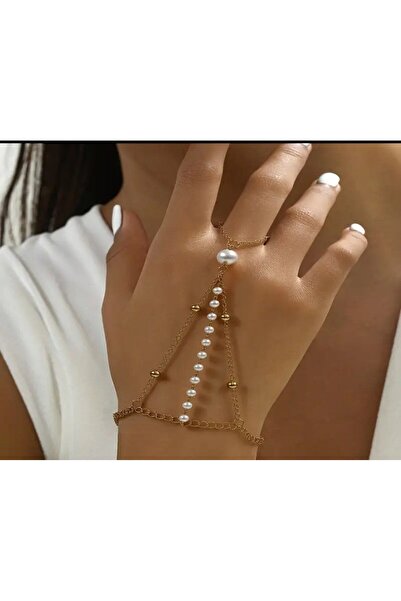 Shiklik Zarif İnci Detaylı Kadın Parmak Şahmeran Bileklik