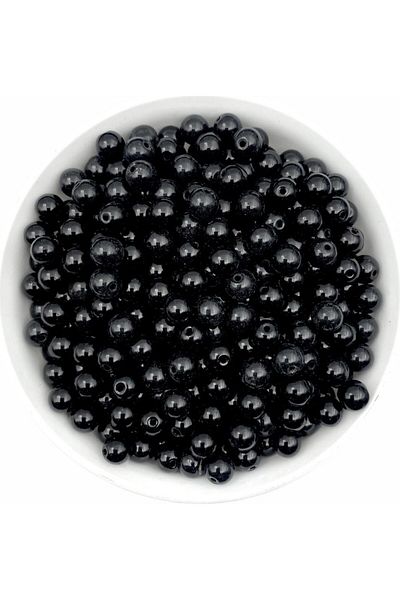 Hobimos 100Pcs 8mm Black Glass Pearl Beads,Jewelry Making Beads