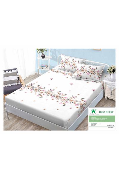 FIONNA.RO Duvet Cover with Elastic and Pillowcases 160x200cm - Floral Lace
